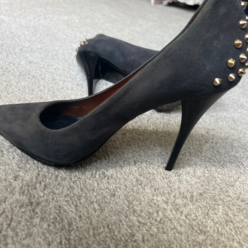 Gray Spiked MCQ pumps